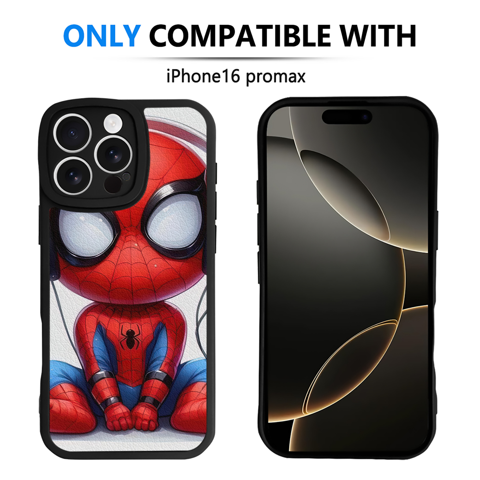 （画像用） Spider Man スパイダーマン 【iPhone 16シリーズ対応】シリコンスマホケース（レザー調） 材質：シリコン